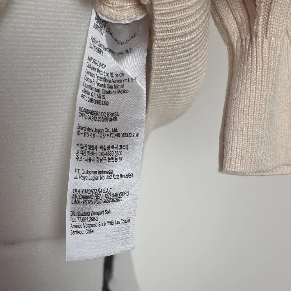 RVCA Beige Ribbed Knit Short Sleeve Cropped Sweater Top Women’s Size S - Picture 4 of 7